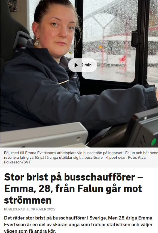 Artikel om förarbrist