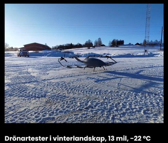 Drönartester i vinterlandskap