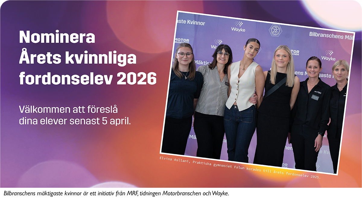 Nominera årets kvinnliga fordonselev 2026