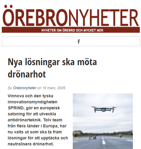 Örebronyheter: Nya lösningar ska möta drönarhot